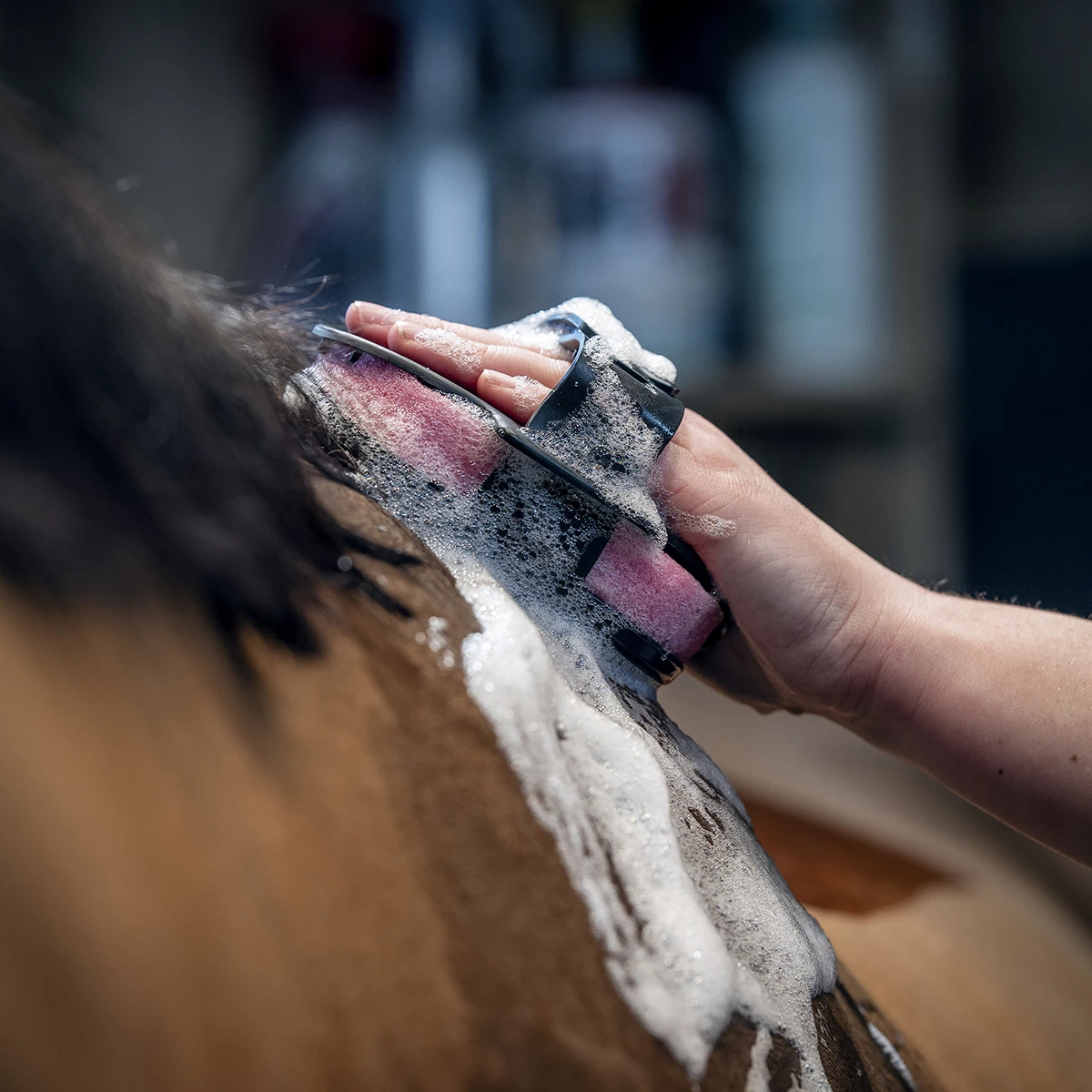 Borstel LeMieux Hippo Scrubber Zwart - Afbeelding 4