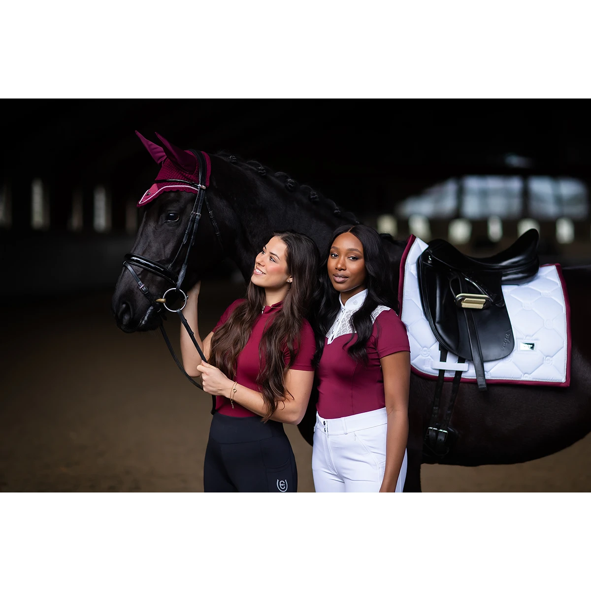 Zadeldek Equestrian Stockholm White Perfection Bordeaux Wit-rood - Afbeelding 8