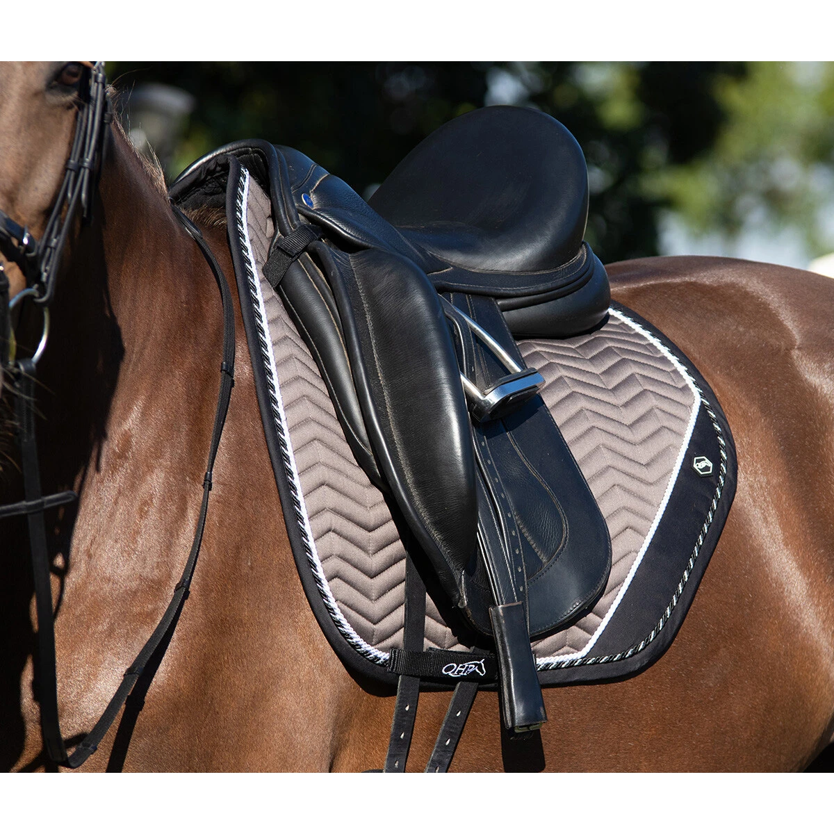 Zadeldek QHP Shiva Zwart-grijs - Afbeelding 2