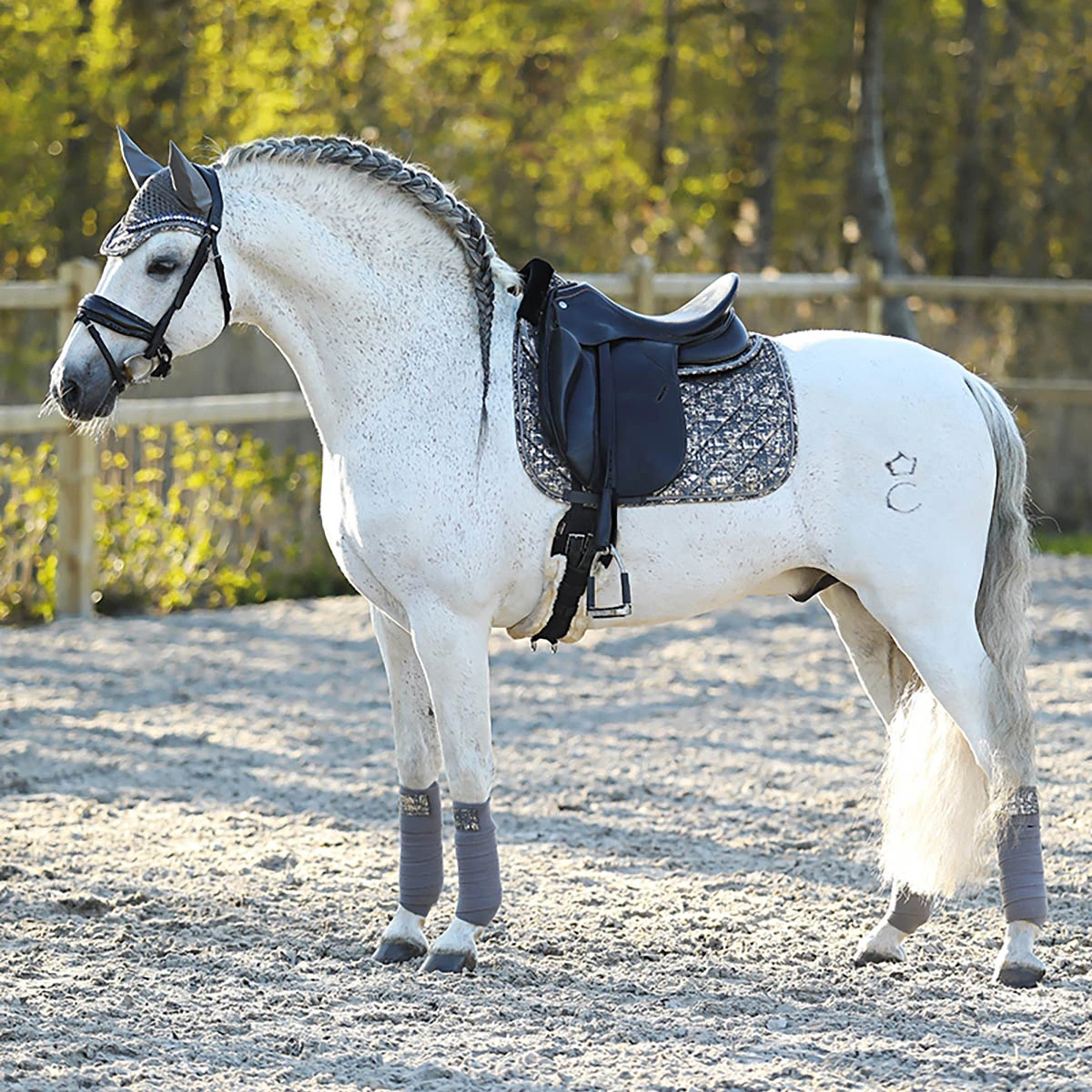 Zadelonderlegger Horsegear HGVelvet Dapple Grijs - Afbeelding 4